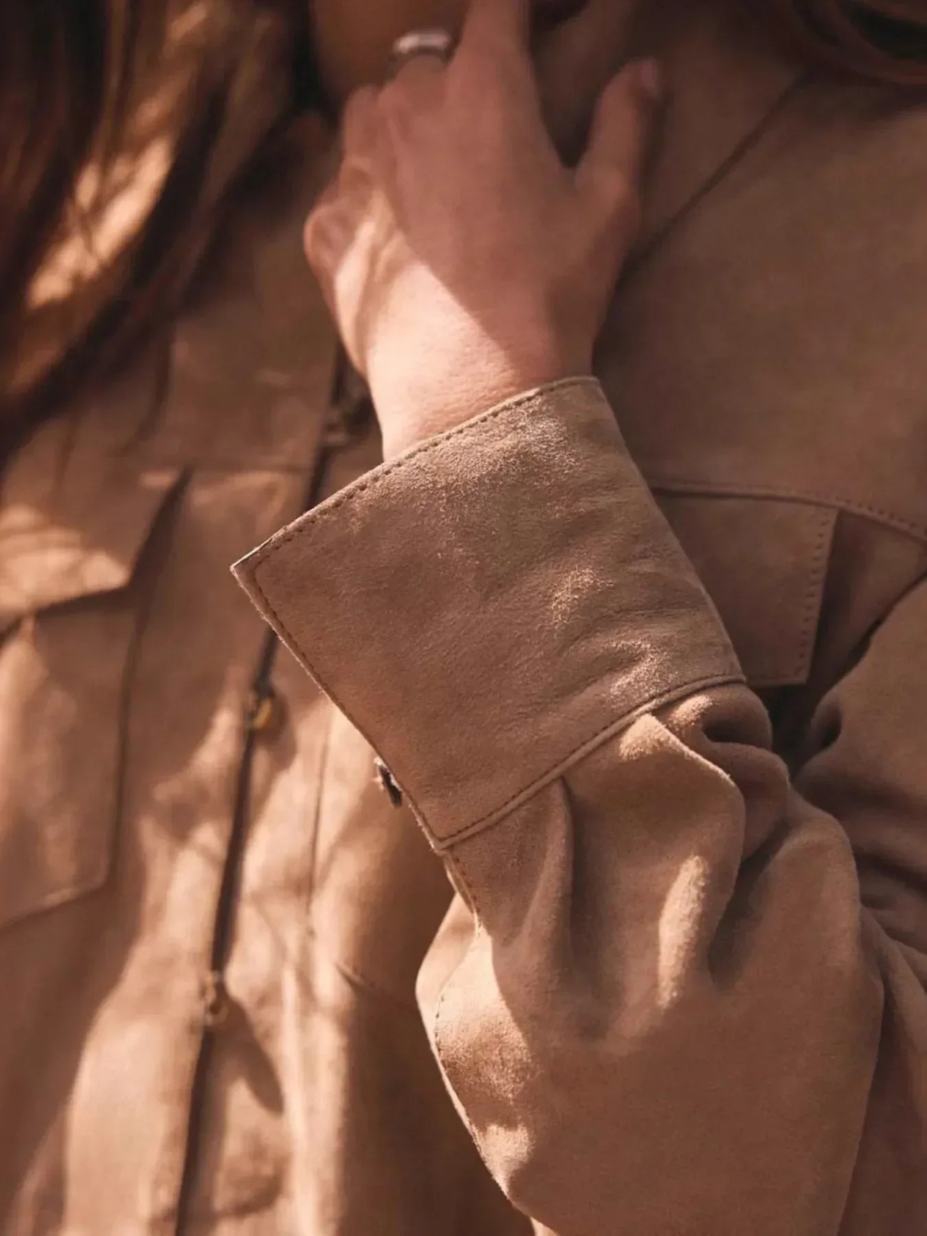 Button Front Long Sleeve Jacket - DAVERRI FASHIONS