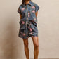 BiBi Floral Printed Denim Short Pants With Pocket - DAVERRI FASHIONS