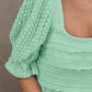 BiBi Square Neckline with Puff Sleeve Crochet Top Tops