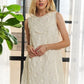 ADORA Applique Round Neck Sleeveless Shift Dress Mini Dresses