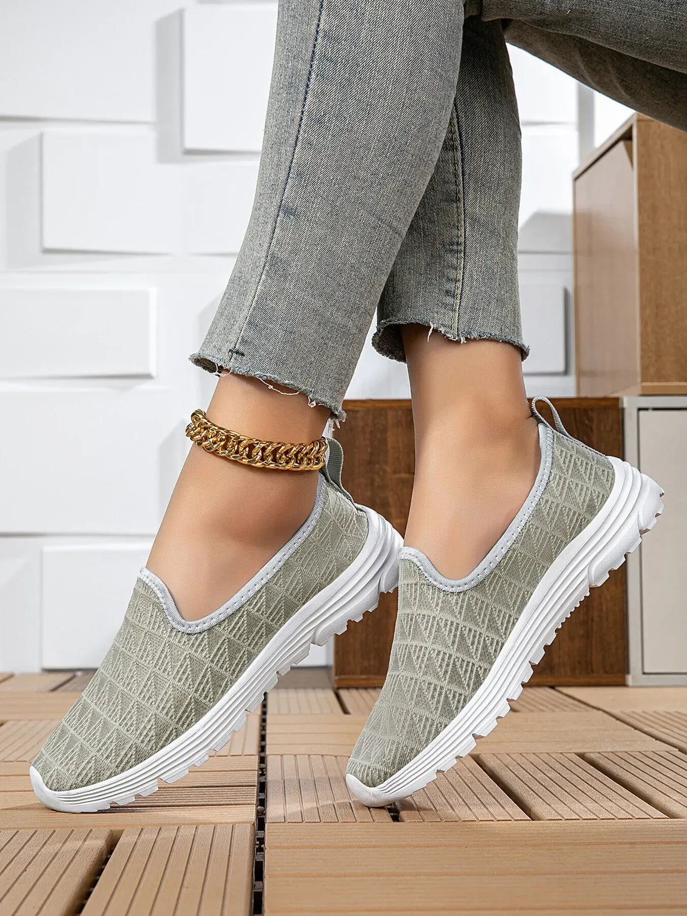 Breathable Mesh Slip-On Sneakers - DAVERRI FASHIONS