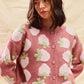 SO ME Strawberry Fruit All Over Button Sweater Cardigan - DAVERRI FASHIONS