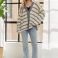 ADORA Horizontally Striped Button Up Cardigan - DAVERRI FASHIONS