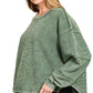 Zenana Acid Washed Exposed-Seam Sweatshirt - DAVERRI FASHIONS