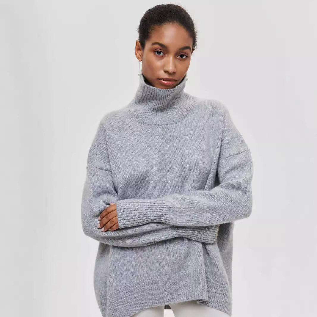 Loose Fit Long Sleeve Turtleneck Sweater | Sweaters Daverri Fashions