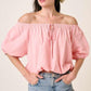 Mittoshop Linen Two-Way Short Sleeve Crop Blouse - DAVERRI FASHIONS