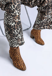Lunara Leopard Print Block Heel Boots | Boots Daverri Fashions
