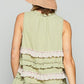 POL Ruffled Open Front Sleeveless Cardigan Cardigans