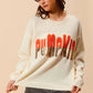 SO ME Contrast Sequin Pumpkin Slogan Sweater Top Sweaters