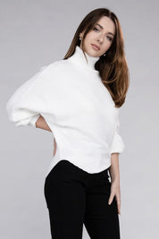 Viscose Dolman Sleeve Turtleneck Sweater Tops