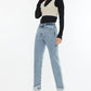 Kancan Raw Hem High Rise Straight Jeans - DAVERRI FASHIONS