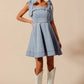 SO ME A Line Fit and Flare Diamond Bow Ribbon Denim Dres Mini Dresses