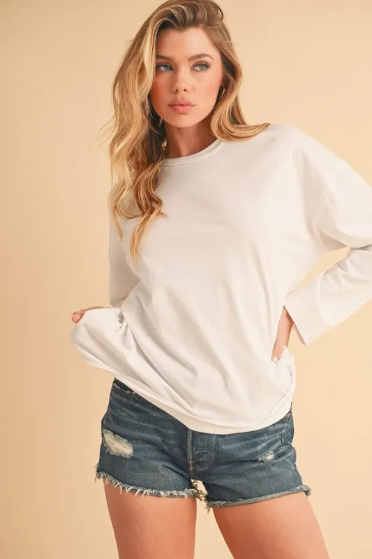 Aemi+Co Round Neck Long Sleeve Top