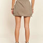 ADORA Drawstring Khaki Cargo Skort with Pockets and Elastic Waistband