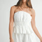 MABLE Floral Eyelet Lace Tube Top and Short Set