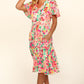 Haptics Tiered Floral Midi Dress with Pockets Mid Dresses