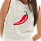 Chili Pepper Crochet Knit Tank Top - DAVERRI FASHIONS