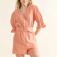 And The Why Flounce Sleeves Romper with Belt - DAVERRI FASHIONS