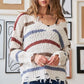 ADORA Frayed Edge Stripe Sweater Sweaters