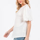 Ces Femme Textured Puff Sleeve Top - DAVERRI FASHIONS