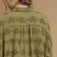 Umgee Jacquard Heart Collared Shirt Shirts