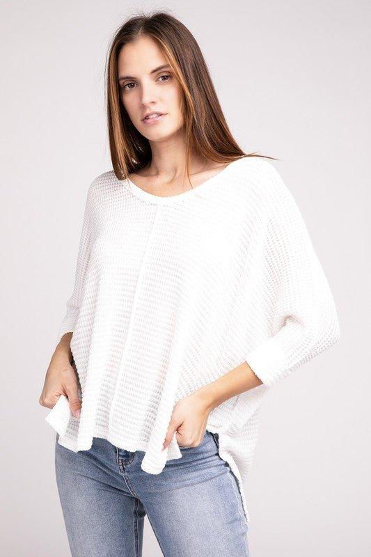 Zenana 3/4 Sleeve Hi-Low Top Shirts & Tops