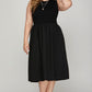 She + Sky Full Size Sleeveless Poplin Woven Midi Dress with Pockets Plus Size Midi Dresses