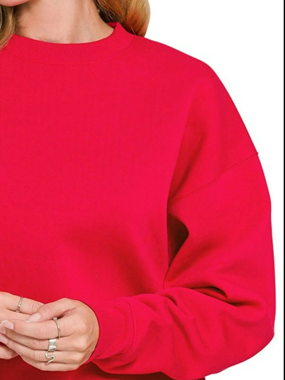 Zenana Fleece Crewneck Long Sleeve Sweatshirt Sweatshirts