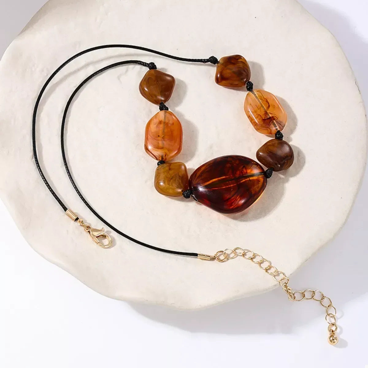 Acrylic Beaded Statement Necklace - DAVERRI FASHIONS