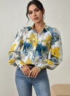 Daverri Fashions Floral Print Long Sleeve Shirt - DAVERRI FASHIONS