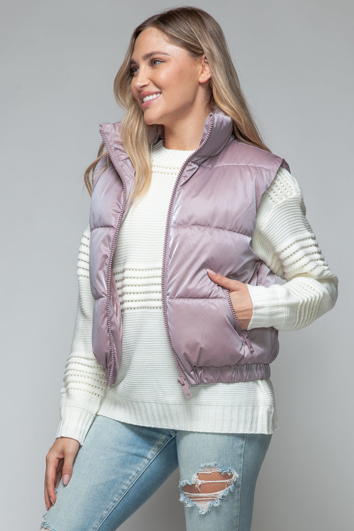 Fine Fur Lining Quilted Vest Tops