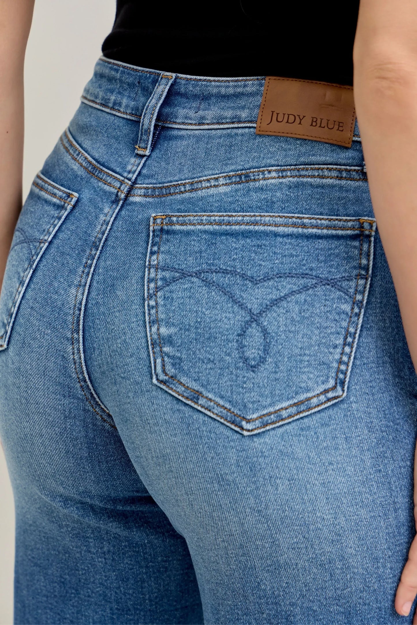 Judy Blue Mid Rise Crop Wide Leg Jeans - DAVERRI FASHIONS