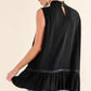 And The Why Lace Detail Sleeveless Ruffled Top - DAVERRI FASHIONS