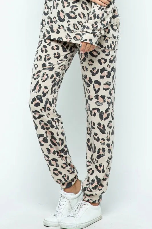 BiBi Leopard Casual Pants with Side Pockets | Lounge Pants Daverri Fashions