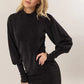 HYFVE Glitter Mock Neck Long Sleeve Mini Dress - DAVERRI FASHIONS