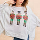 BiBi Christmas Sequin Nutcrackers Embroidery Sweatshirt - DAVERRI FASHIONS