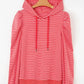 Striped Puff Sleeve Hoodie with Drawstring - DAVERRI FASHIONS