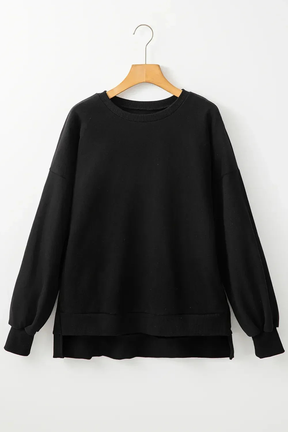 Round Neck Long Sleeve Sweatshirt - DAVERRI FASHIONS