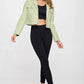 Coalition LA Snap Down Cropped Hooded Jacket - DAVERRI FASHIONS