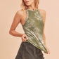 Aemi + Co Ribbed Tie-Dye Round Neck Tank - DAVERRI FASHIONS
