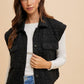 Annie Wear Texture Quilted Snap Down Vest Coat Tops