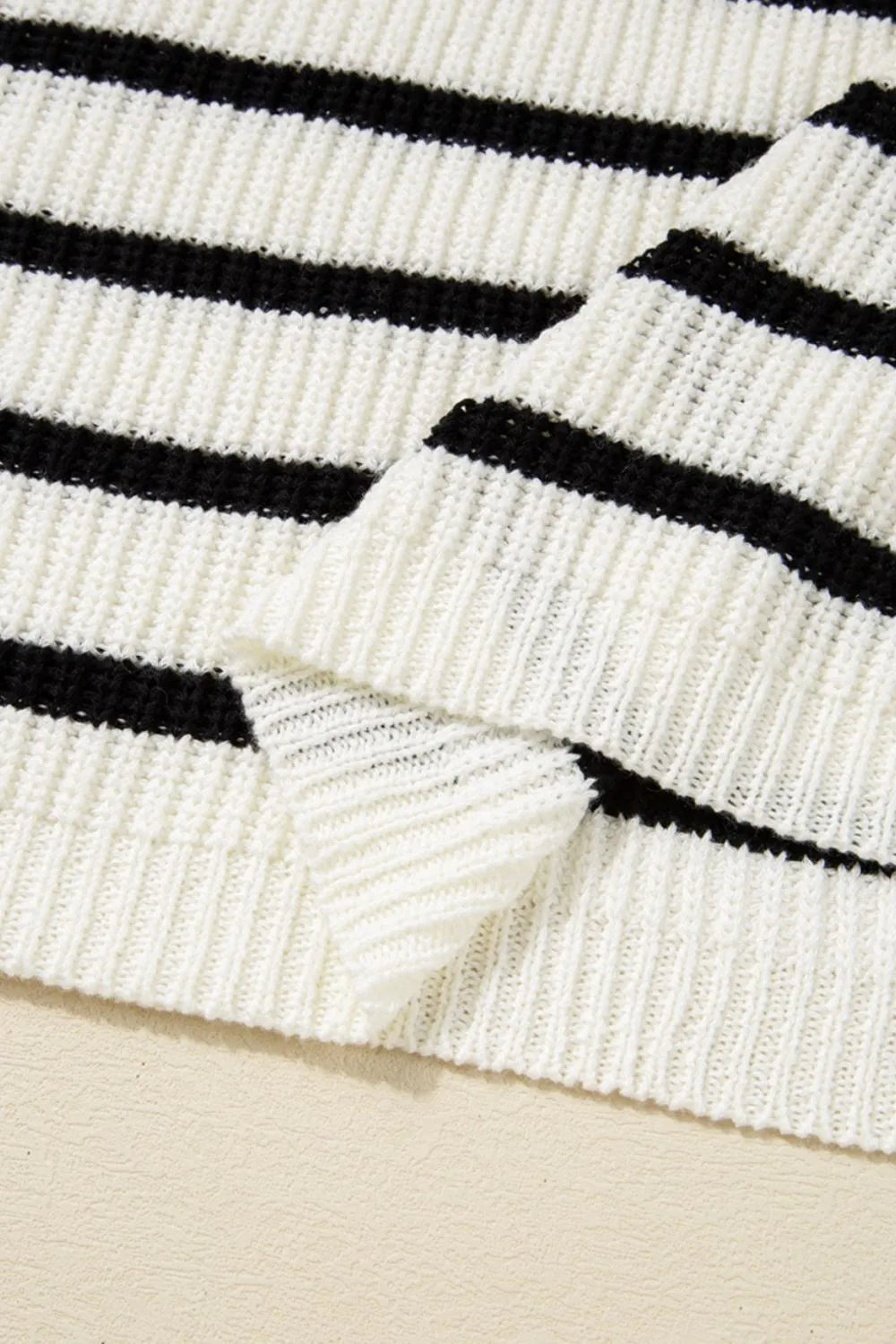 Daverri contrast striped ribbed knit sleeveless sweater dress