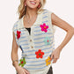 ADORA Short Sleeveless Flower Top with colorful crocheted flowers