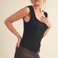 Aemi + Co Exposed Seam Ribbed Wide Strap Tank - DAVERRI FASHIONS