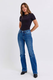 Judy Blue Full Size Run Mid-Rise Bootcut Jeans with Thermal Lining Jeans