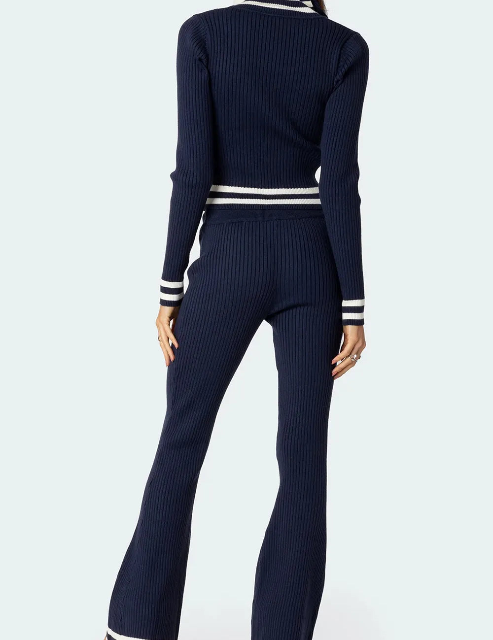 Zip Up Long Sleeve Top and Pants Set | Outfit Sets Daverri Fashions
