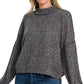 Zenana Brushed Melange Hacci Cropped Sweater - DAVERRI FASHIONS