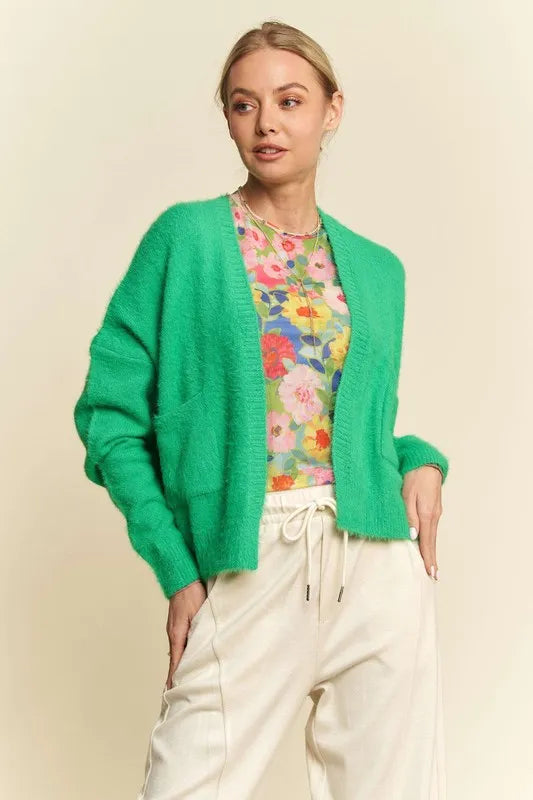 Davi & Dani Open Front Drop Shoulder Cardigan Cardigans