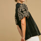 Umgee Full Size Velvet Embroidered Sleeve Blouse Blouses