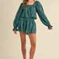 MABLE Embroidered Scalloped Lace Top and Short Set Outfit Sets
